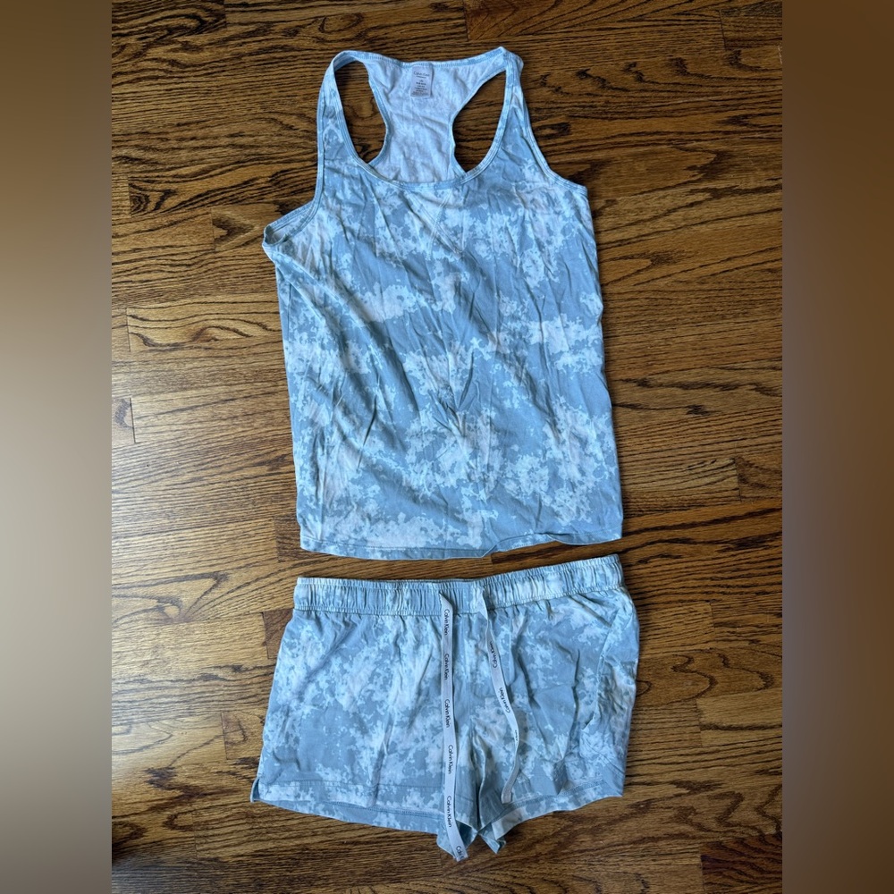 Calvin Klein Women's Blue Tie-Dye Sleepwear Set